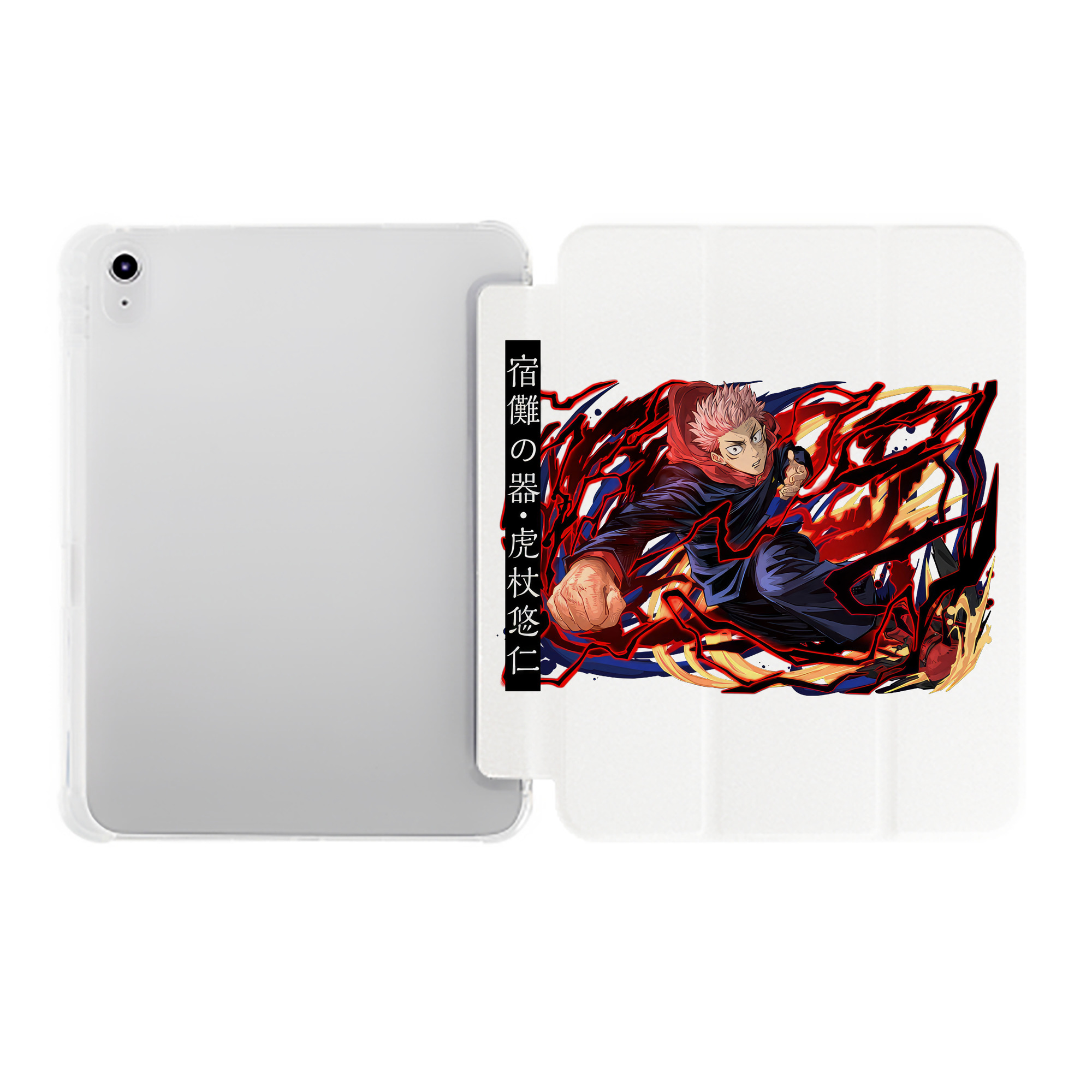 （画像用） 呪術廻戦 Jujutsu Kaisen IPad ケース ペン収納付き 三つ折りスタンド PUレザー×シリコン 対応機種9.5/10.5/10.9インチ